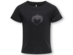 Kids ONLY t-shirt black with rhinestones in heart  